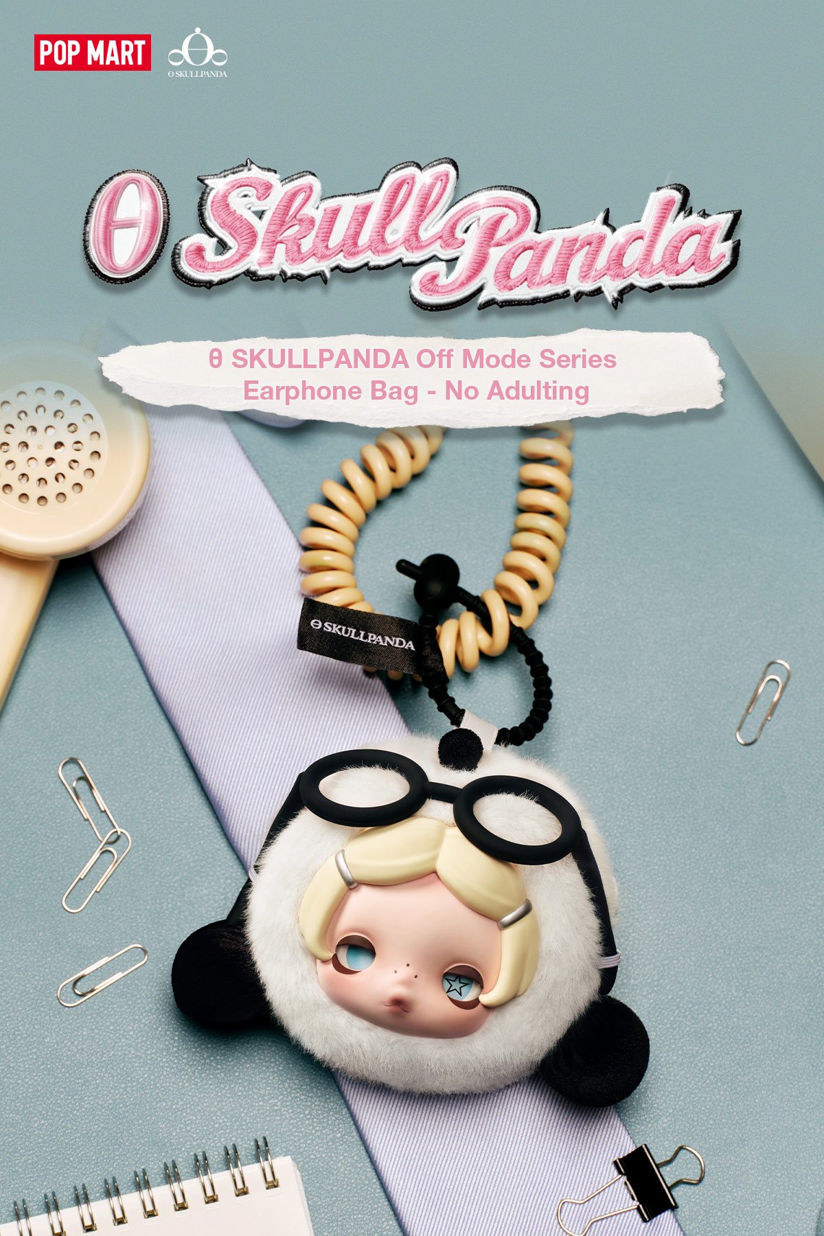 θ SKULLPANDA Off Mode Series Earphone Bag- No Adulting | POP MART