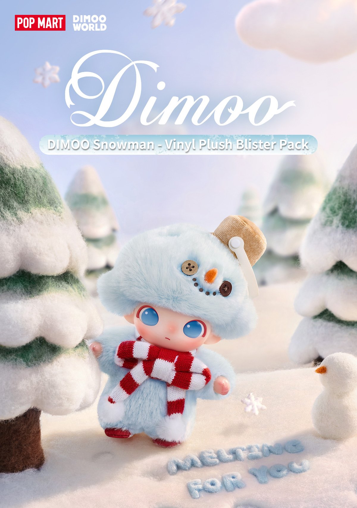 DIMOO Snowman ぬいぐるみキーホルダー | ポップマート