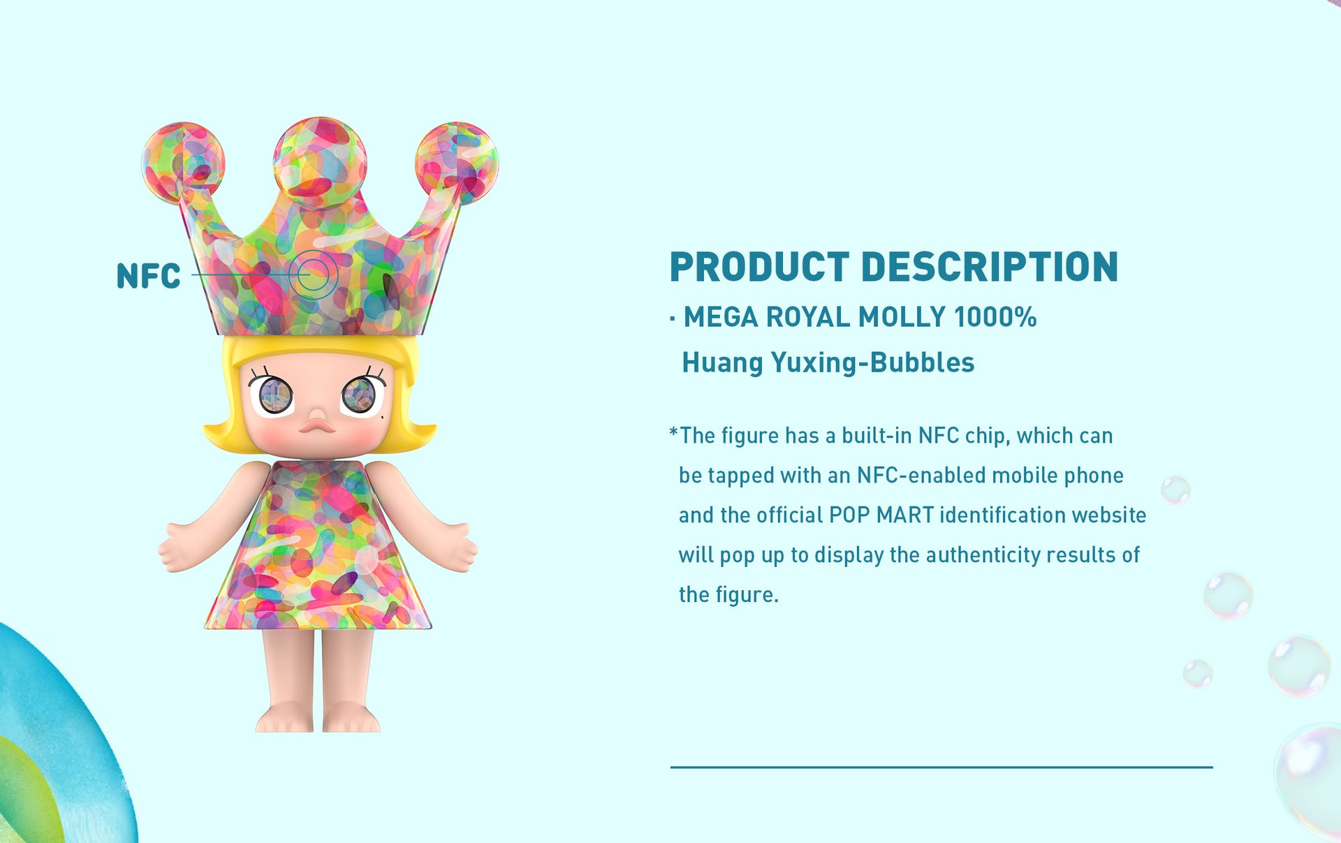 MEGA ROYAL MOLLY 1000% Huang Yuxing-Bubbles | POP MART (Singapore)