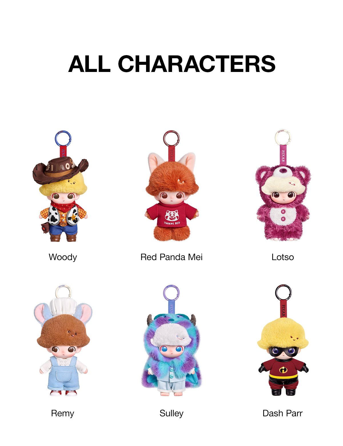 DIMOO WORLD × PIXAR Series- Vinyl Plush Pendant Blind Box | POP