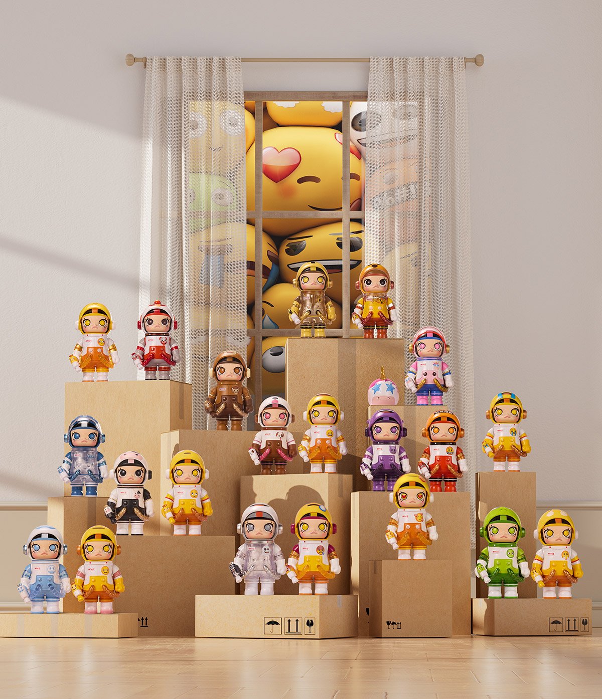 MEGA SPACE MOLLY 100% × emoji™ Series | ポップマート