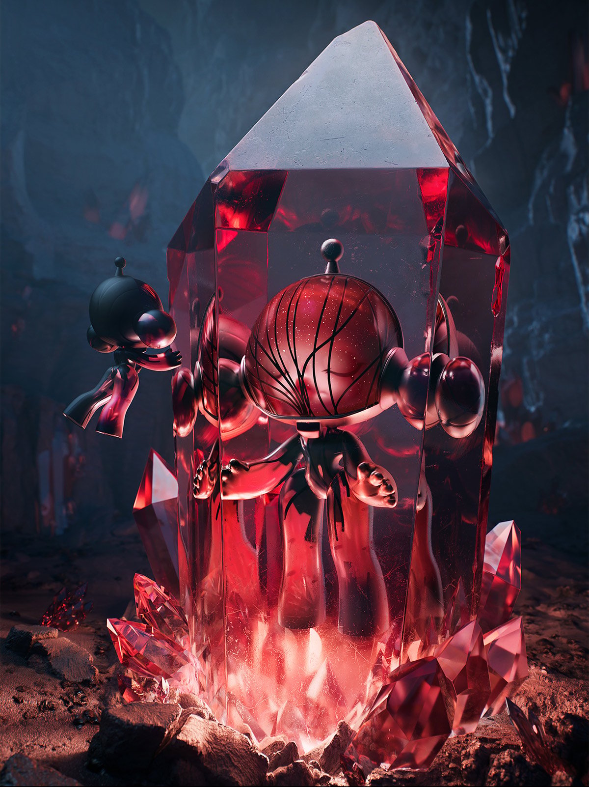 MEGA α SKULLPANDA 1000% Red Crystal | POP MART (Malaysia)