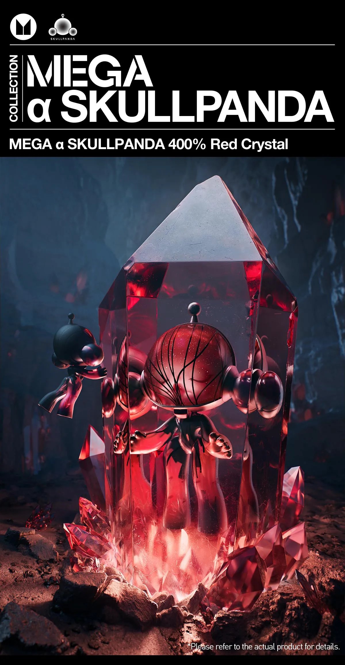 MEGA α SKULLPANDA 400% Red Crystal | POP MART (Japan)