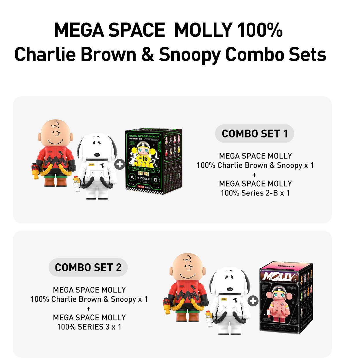 MEGA SPACE MOLLY 100% Charlie Brown & Snoopy | POP MART (Singapore)