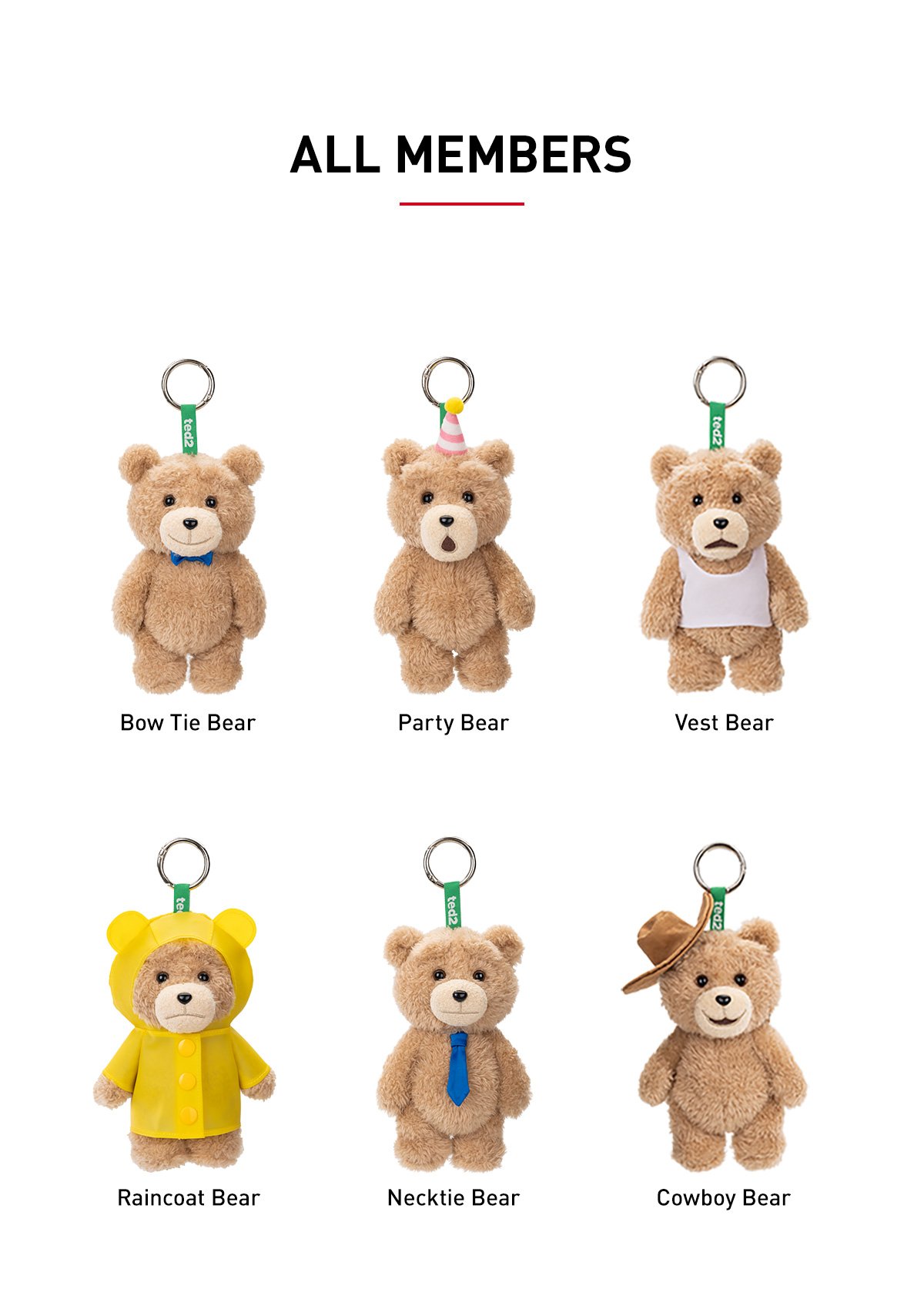 Ted2 Teddy Bear アクションぬいぐるみペンダント シリーズ | ポップマート