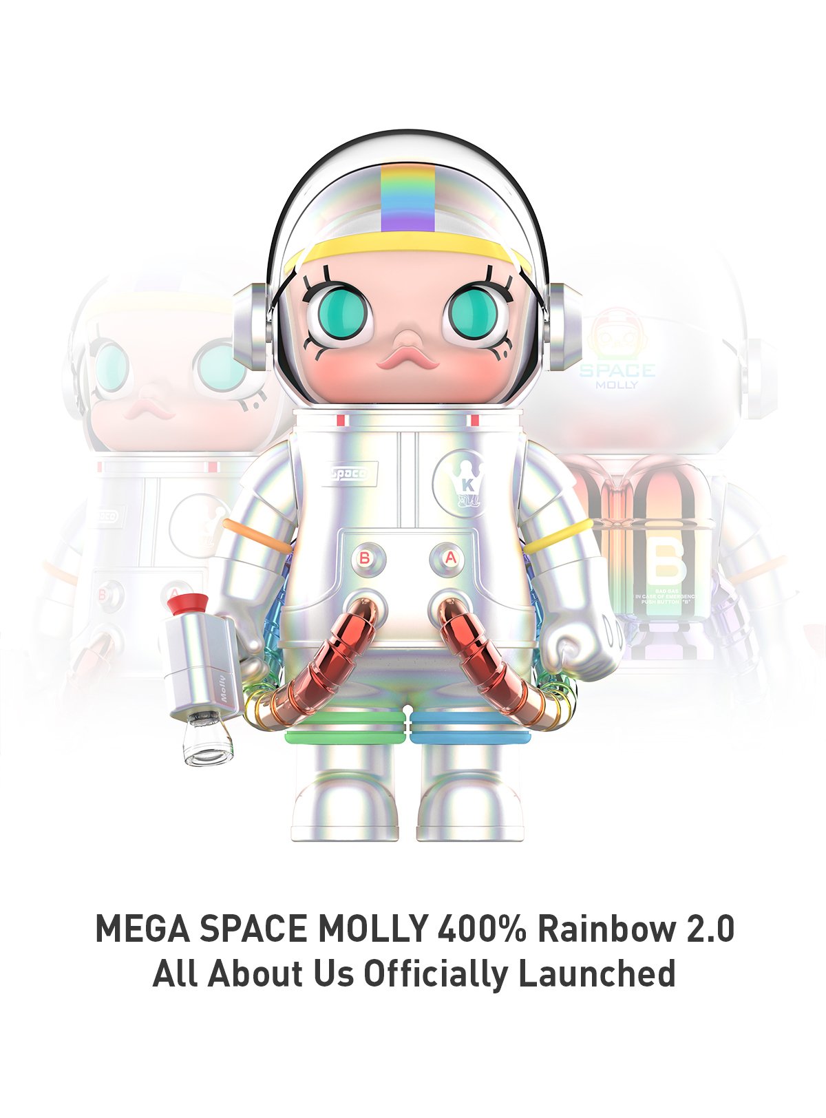 その他 POP MART MEGA SPACE MOLLY 400% Rainbow MEGA SPACE MOLLY 400% Rainbow 2.0 | POP MART (Australia)
