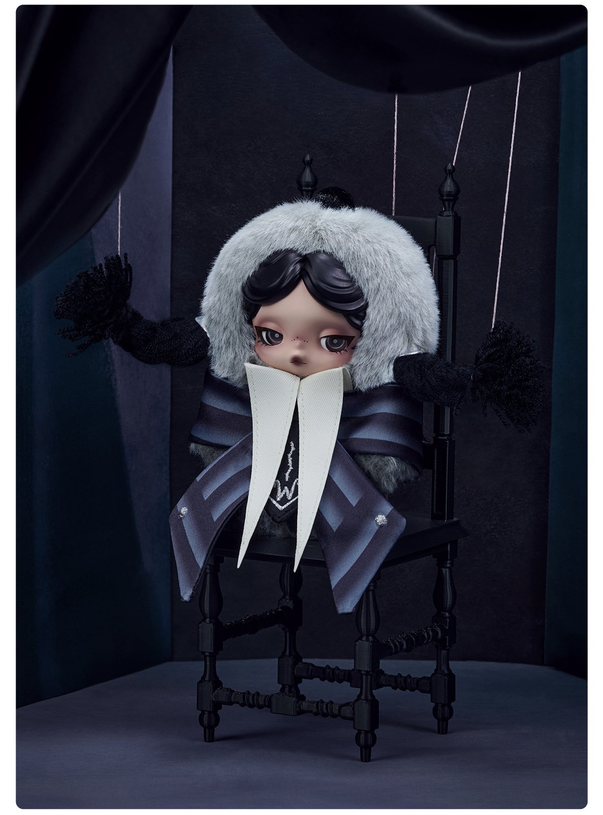 SKULLPANDA × Wednesday Plush（Nevermore Academy Uniform Version