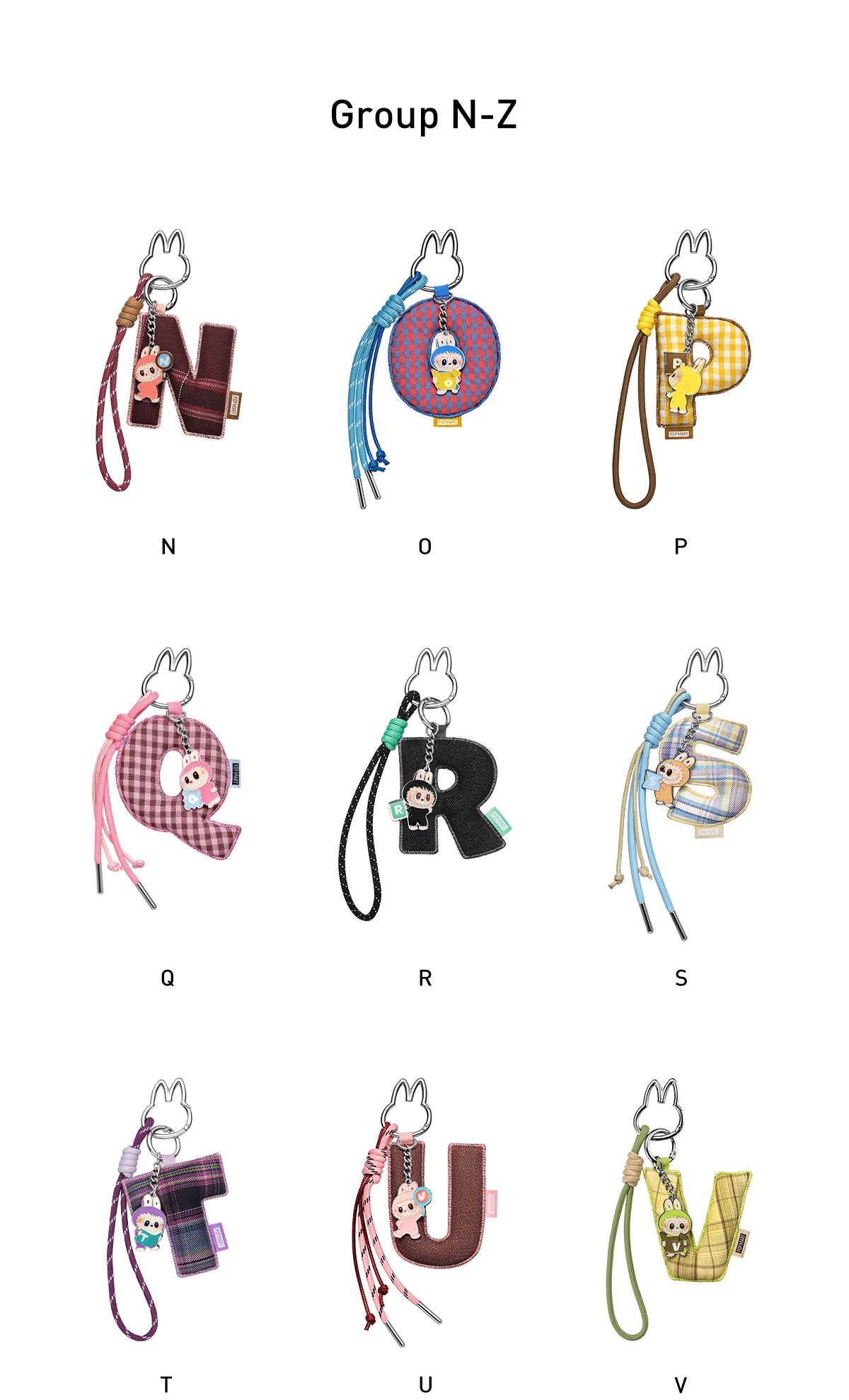 POPMART アルファベットペンダントN～Z THE MONSTERS Pin for Love シリーズ アルファベットペンダント (A-M