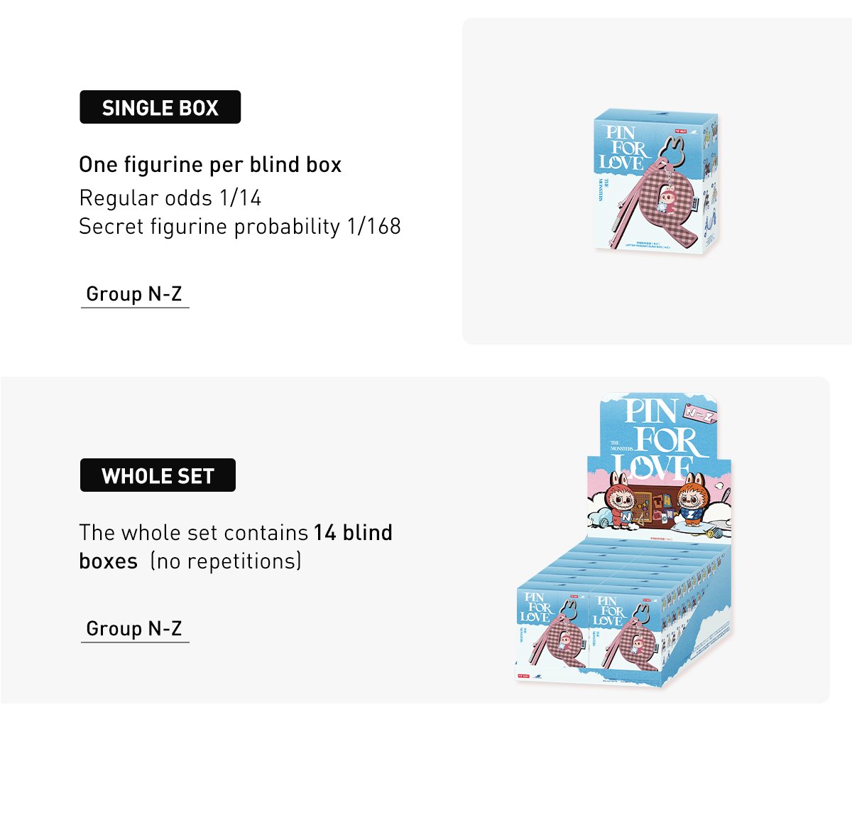 THE MONSTERS PIN FOR LOVE シリーズ アルファベットペンダント (N-Z