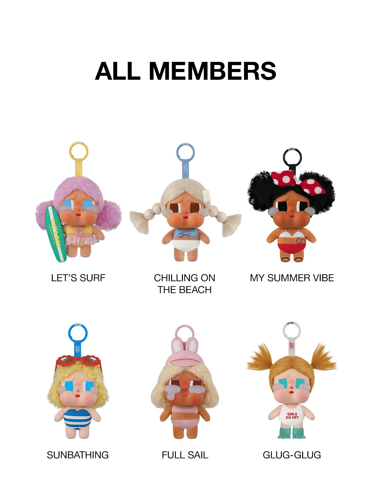 CRYBABY Vacation Mode On シリーズ ぬいぐるみペンダント CRYBABY Vacation Mode On Series-Vinyl Plush Pendant Blind Box