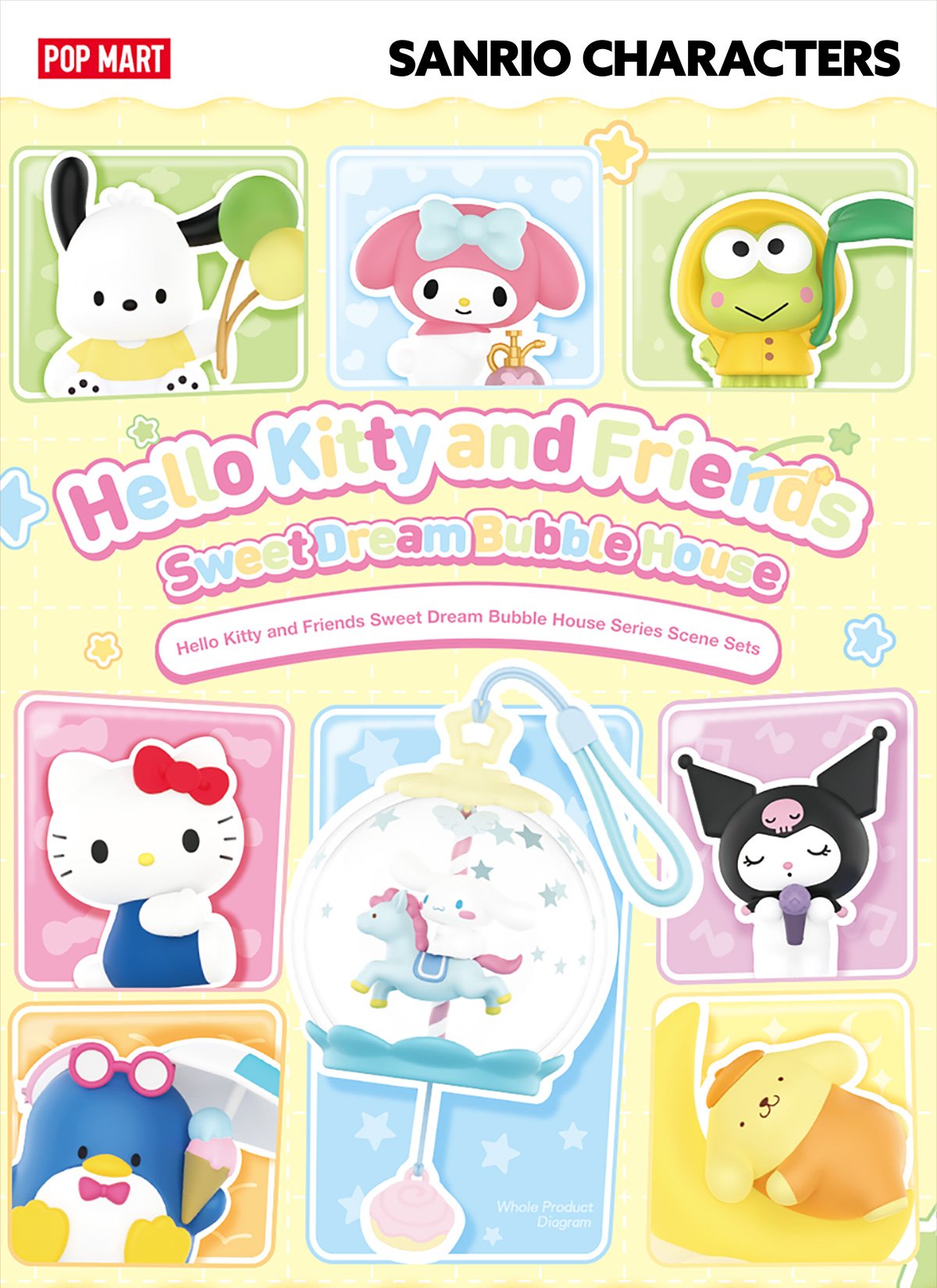★サンリオ スイートドリームバブルハウス　【アソートBOX】POPMART Sanrio characters Sweet Dream Bubble House シリーズシーンセット