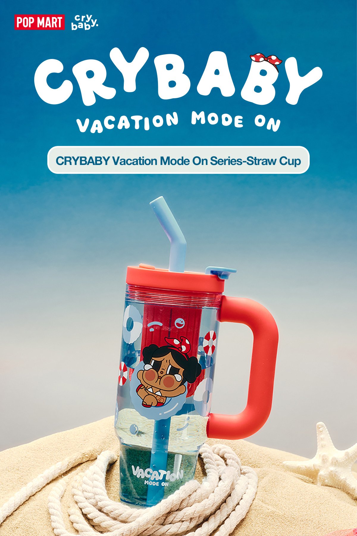 CRYBABY Vacation Mode On Series-Straw Cup | POP MART (Australia) CRYBABY Vacation Mode On Series-Straw Cup | POP MART (Australia)