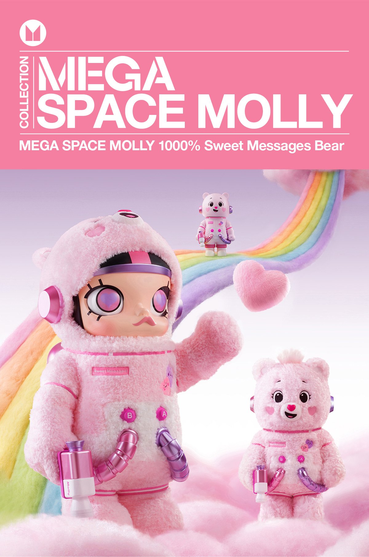 MEGA SPACE MOLLY 1000% Sweet Messages Bear | ポップマート