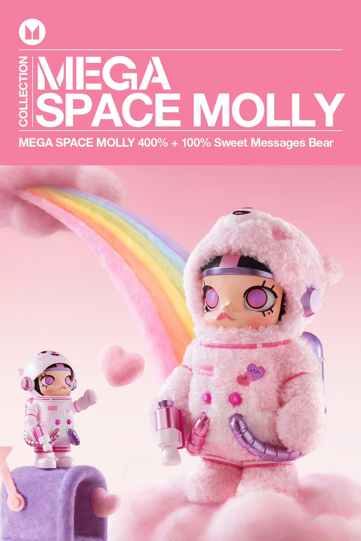 MEGA SPACE MOLLY 400%+100% Sweet Messages Bear | POP MART (New