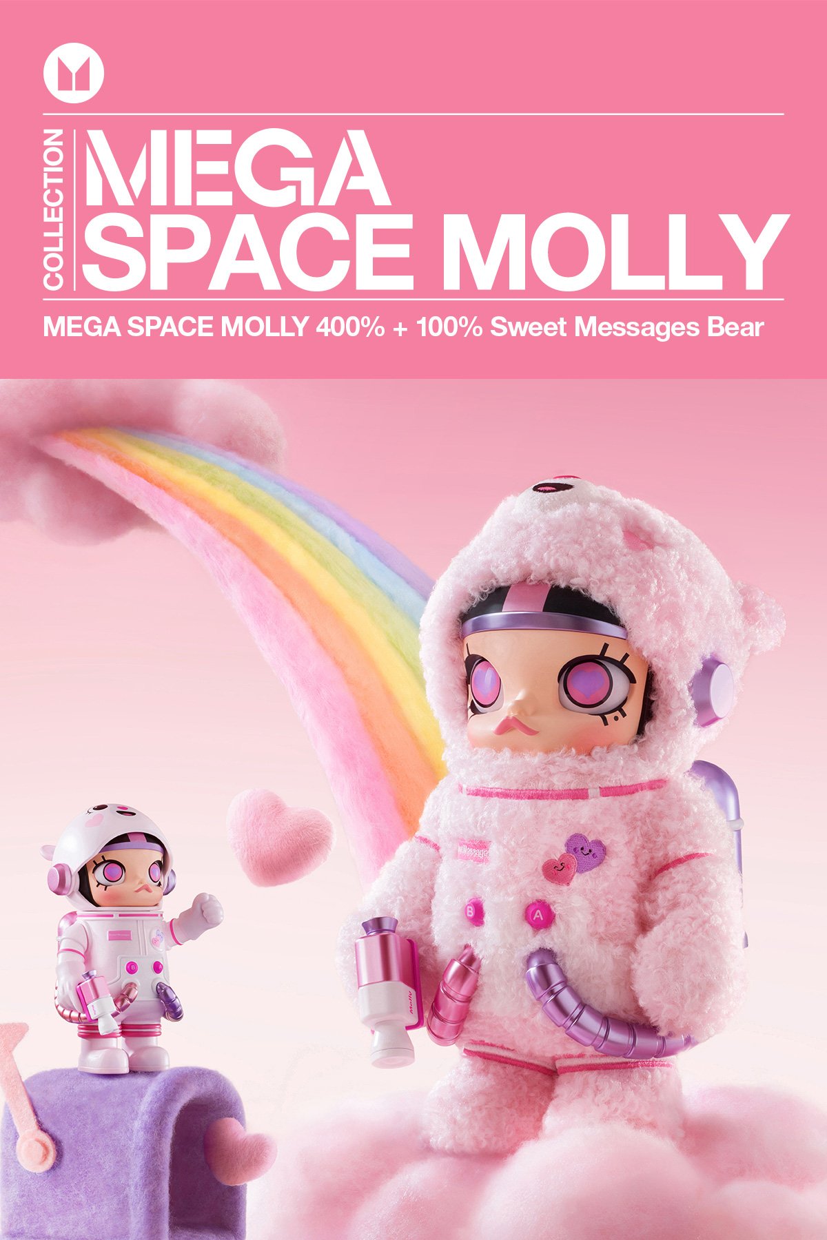 MEGA SPACE MOLLY 400%+100% Sweet Messages Bear | POP MART (Japan)