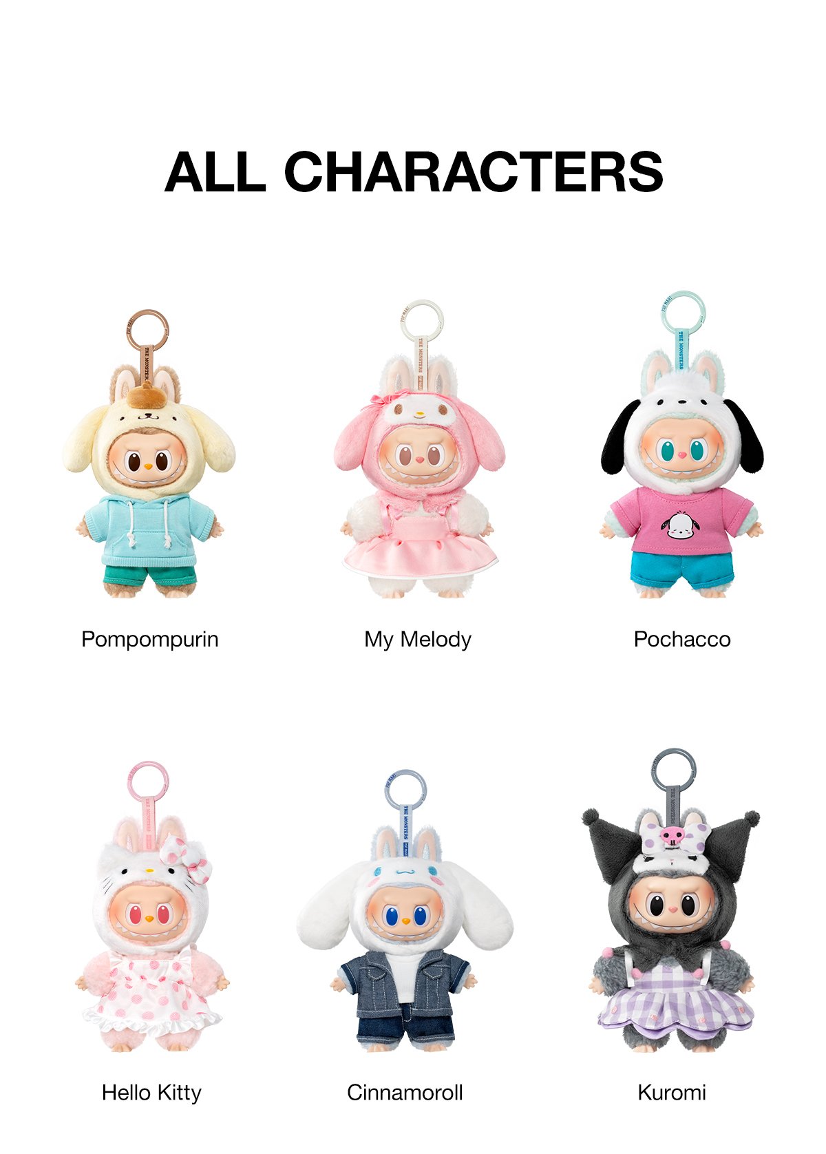 THE MONSTERS × Sanrio Characters Series-Vinyl Plush Pendant Blind