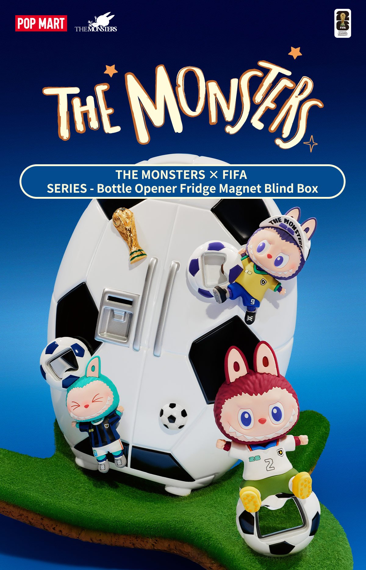 POPMART THE MONSTERS FIFA ボトルオープナーシークレット THE MONSTERS × FIFA マグネット付きボトルオープナー | ポップマート
