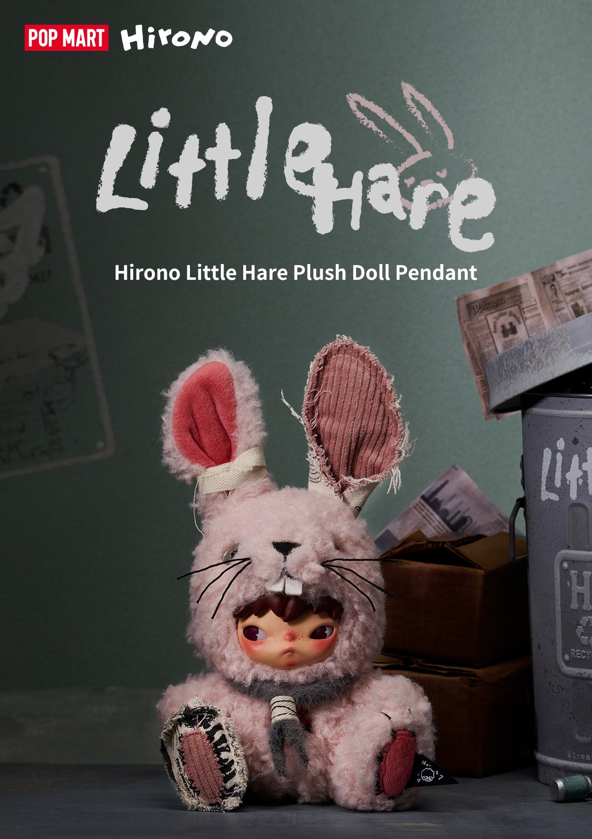 Hirono Little Hare ぬいぐるみペンダント | ポップマート