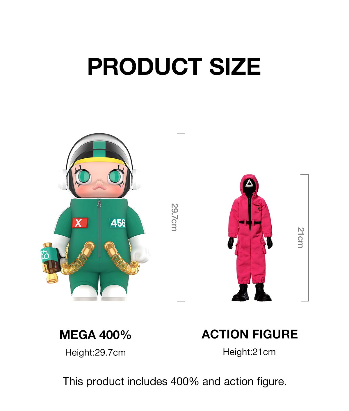 MEGA SPACE MOLLY 400% + Action Figure Squid Game Set | POP MART