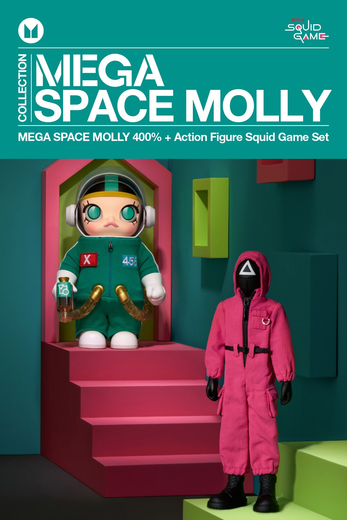 MEGA SPACE MOLLY 400% + Action Figure Squid Game Set | POP MART