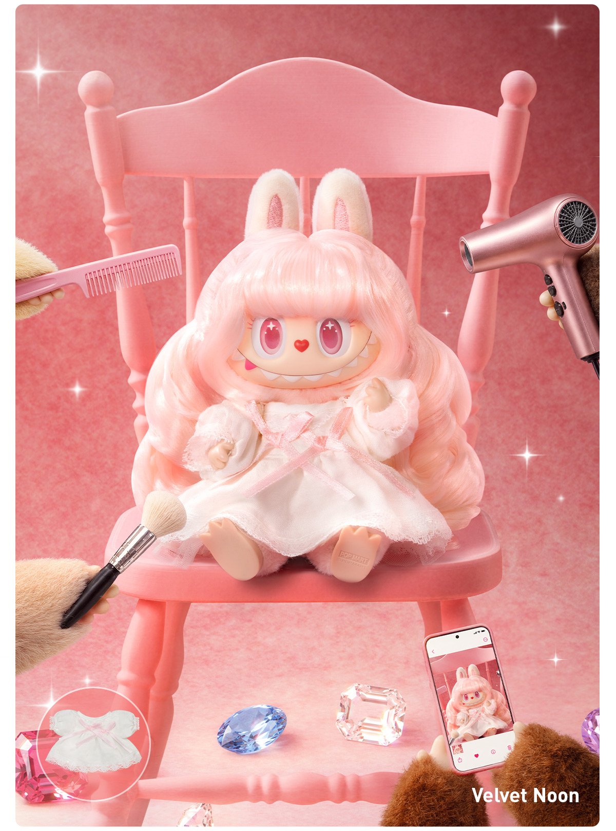 THE MONSTERS ヘアサロン シリーズ ぬいぐるみペンダント | ポップマート