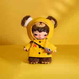 Hirono × Kodak Click Bear ぬいぐるみキーホルダー | ポップマート