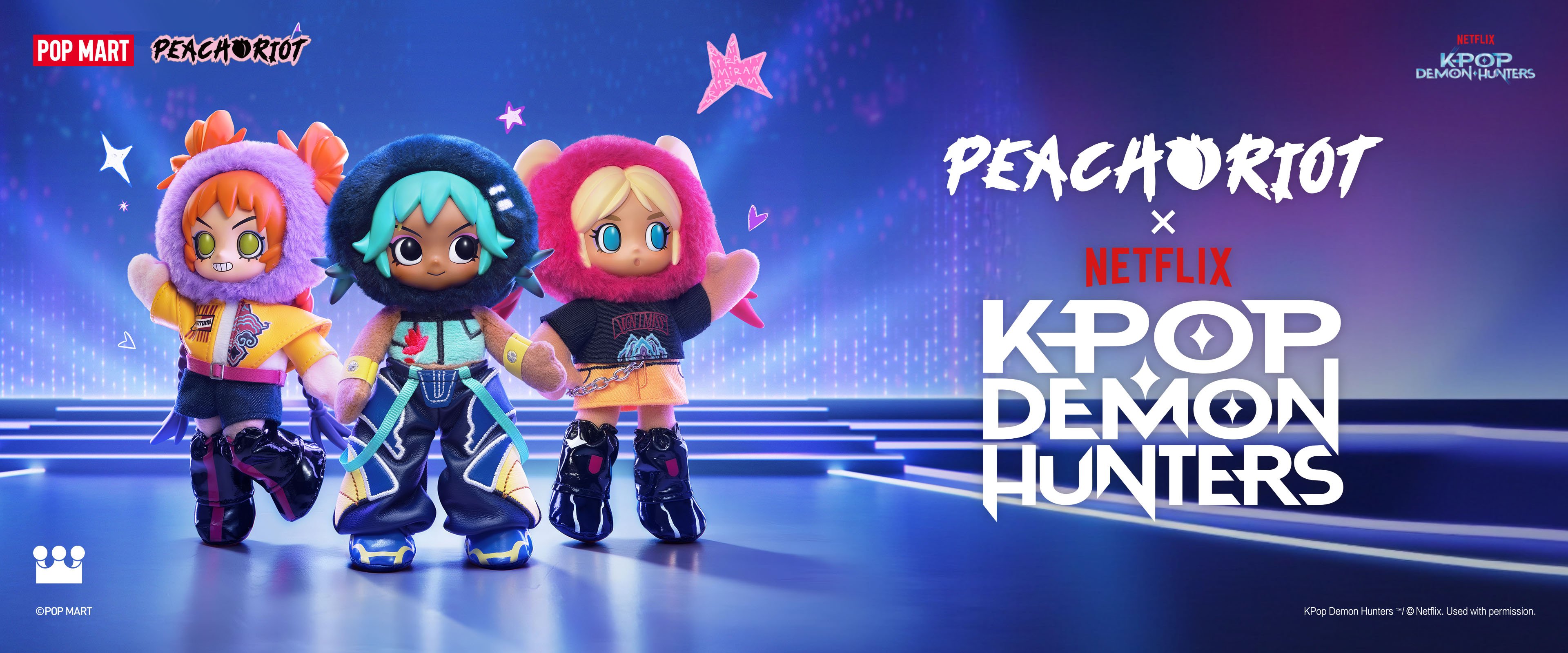 Peach Riot × KPop Demon Hunters Series Plush Doll Pendant