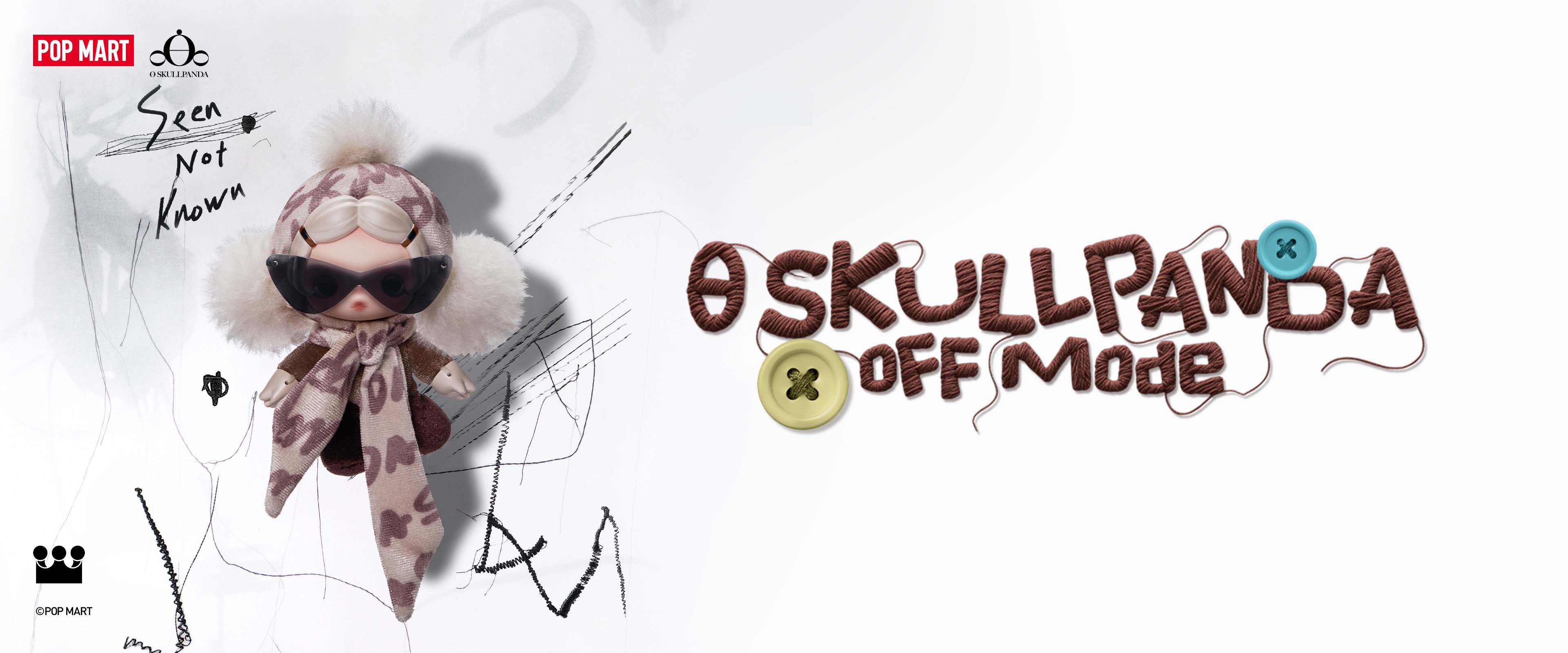 θ SKULLPANDA Off Mode シリーズ ぬいぐるみキーホルダー