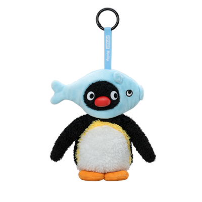 POPMART Pingu Molly ぬいぐるみ ストラップ Baby Molly × Pingu Happy Fishing Series-Vinyl Plush Pendant Blind