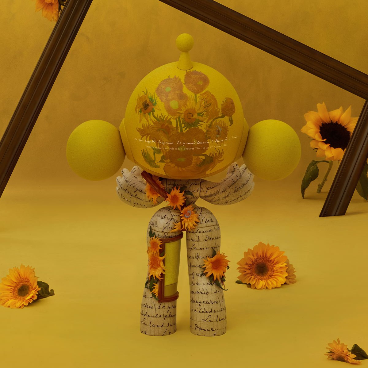 MEGA a SKULLPANDA 400% VanGoghMuseumひまわり MEGA α SKULLPANDA 400% Van Gogh Museum ひまわり | POP MART (Japan)
