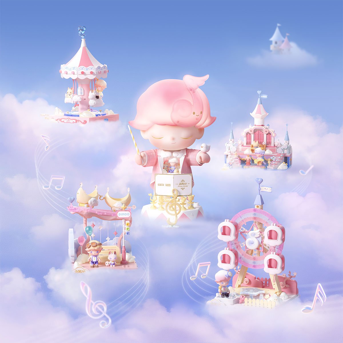 DIMOO Dream Melody シリーズブロックフィ ギュア 全セット DIMOO Dream Melody シリーズブロックフィギュア | ポップマート