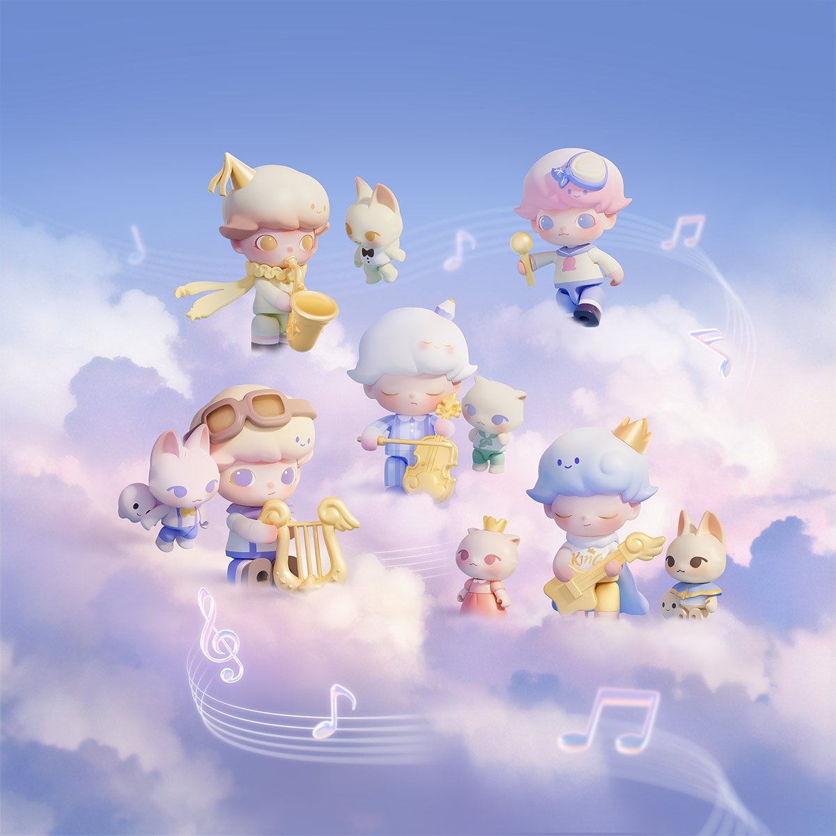 DIMOO Dream Melody シリーズブロックフィ ギュア 全セット DIMOO Dream Melody シリーズブロックフィギュア Dream Conductor