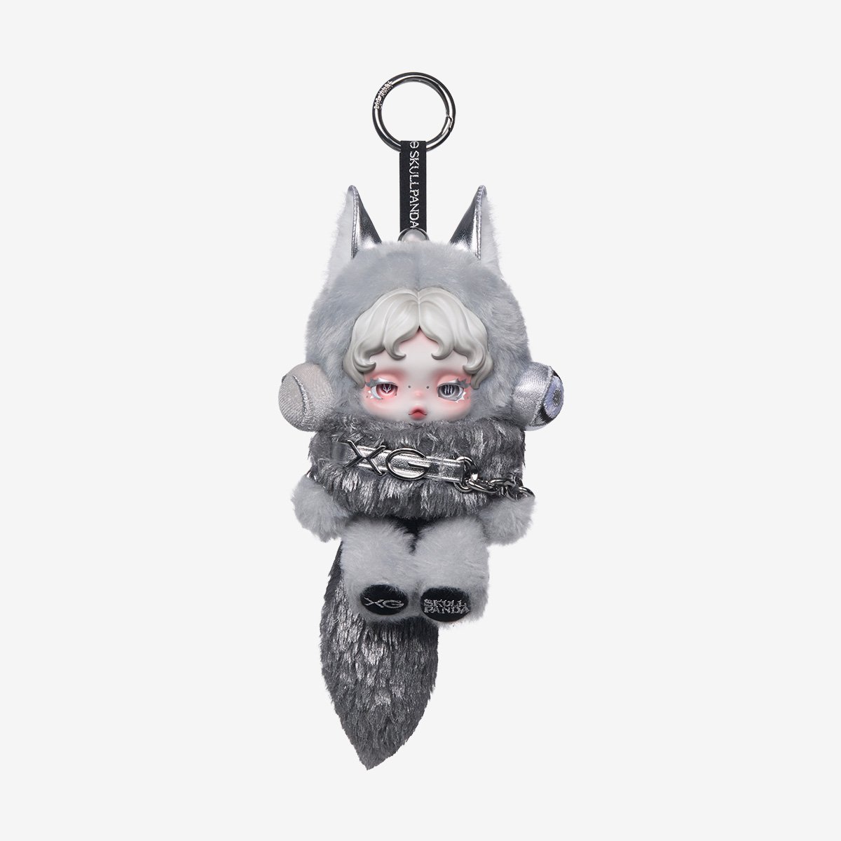 SKULLPANDA XG ぬいぐるみ本体 グレー SKULLPANDA × XG ぬいぐるみペンダント（日本限定） | POP MART (Japan)