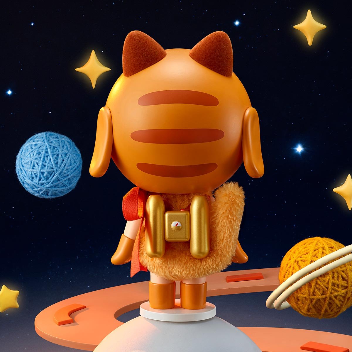 Crybaby Space Cat ビックサイズ-オレンジ Crybaby Space Cat Figurine-Orange | POP MART (Singapore)