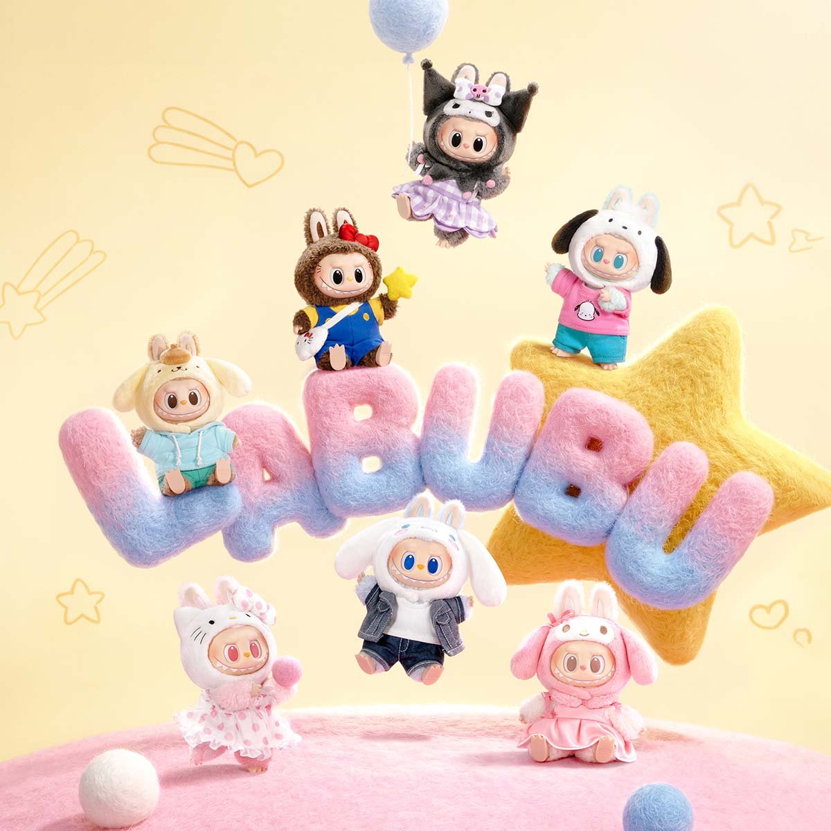 THE MONSTERS × Sanrio Characters ぬいぐるみキーホルダー｜ポップマート